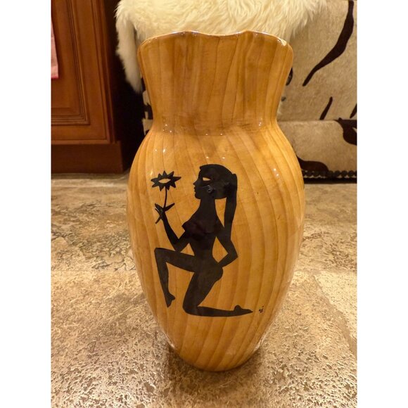 Vintage Mid-Century Grandjean-Jourdan Ceramic Pitcher With Egyptian Motif & Hand - Picture 3 of 8